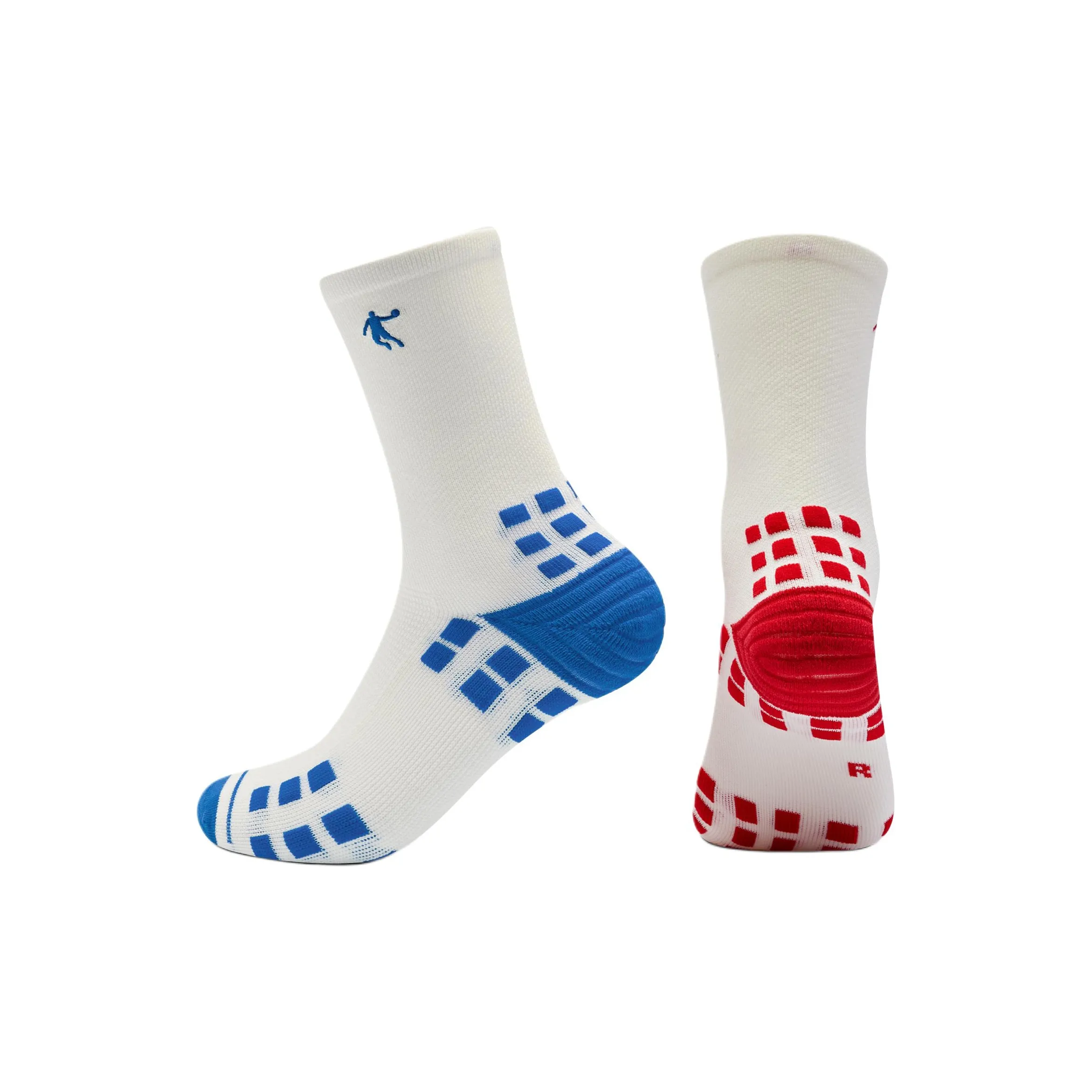 QIAODAN x QIANGFENGCHUIFU,LIANMINGKUAN Mismatched Knee High Running Socks Unisex Dazzling Blue/Tomato Red