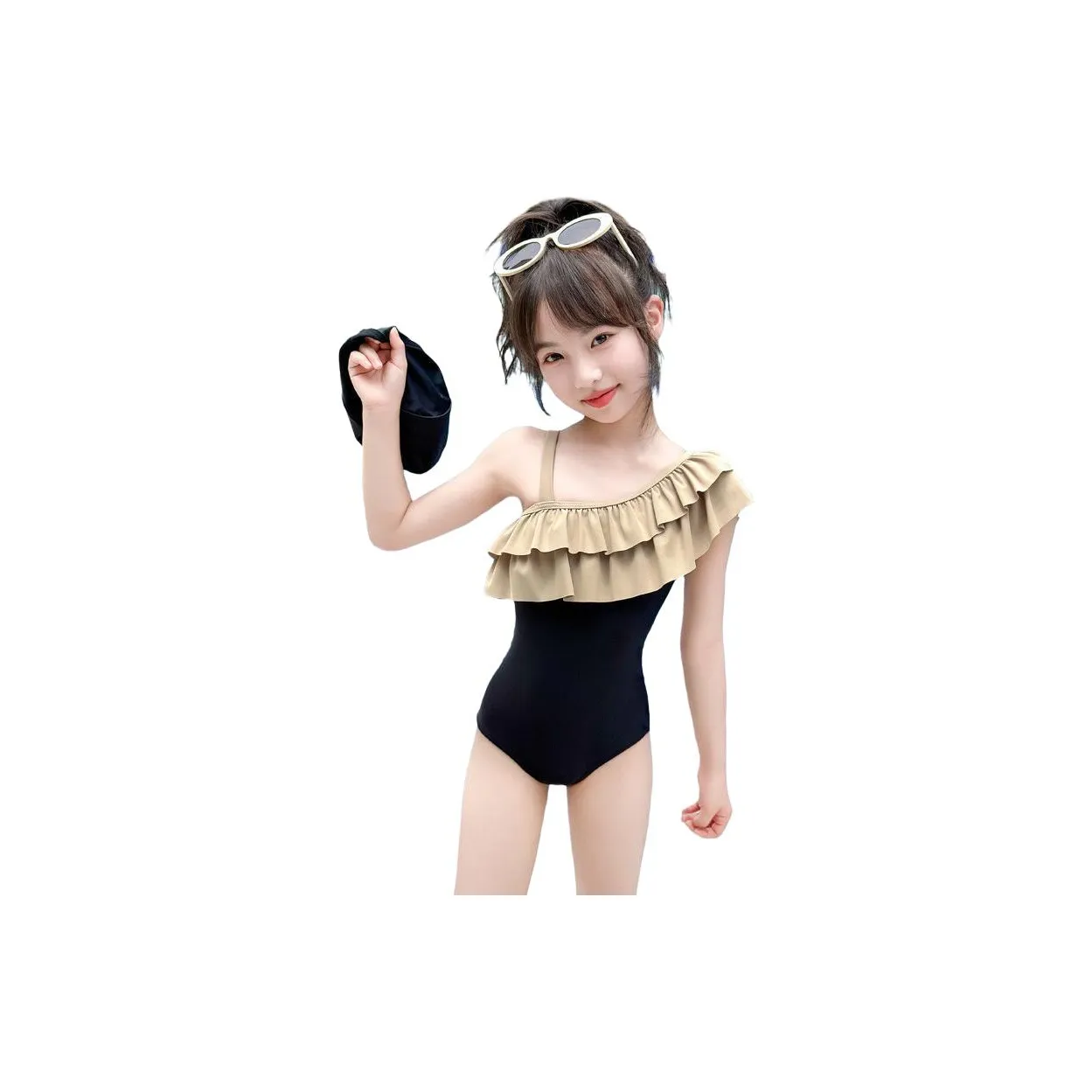 FrogPrince Детский купальник черного цвета для малышей