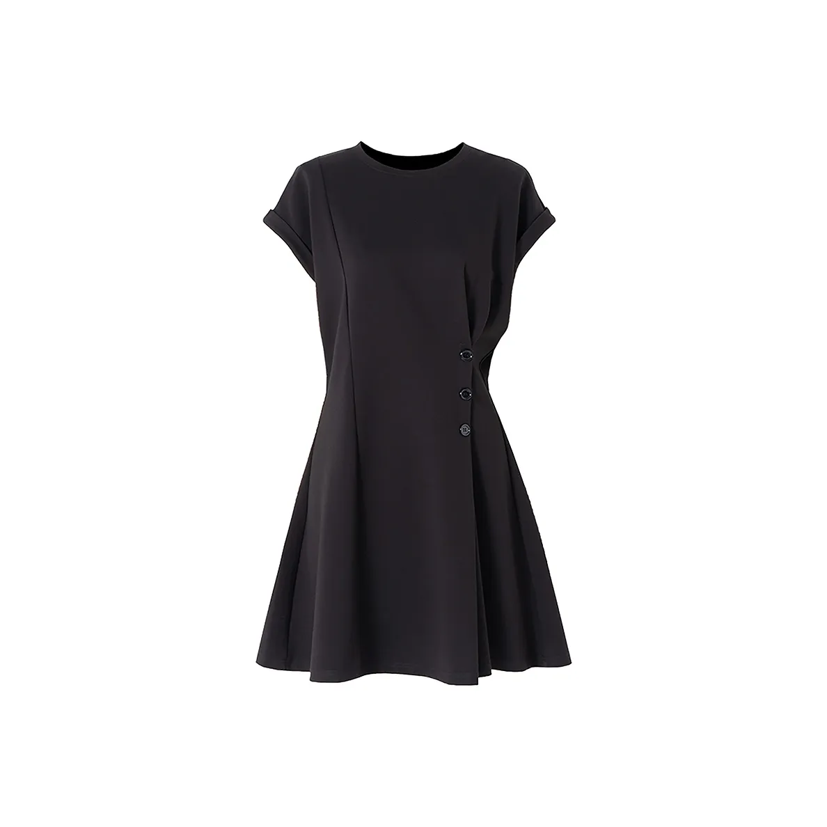 SOON FLOWER Короткий рукав Платье Женское Черное