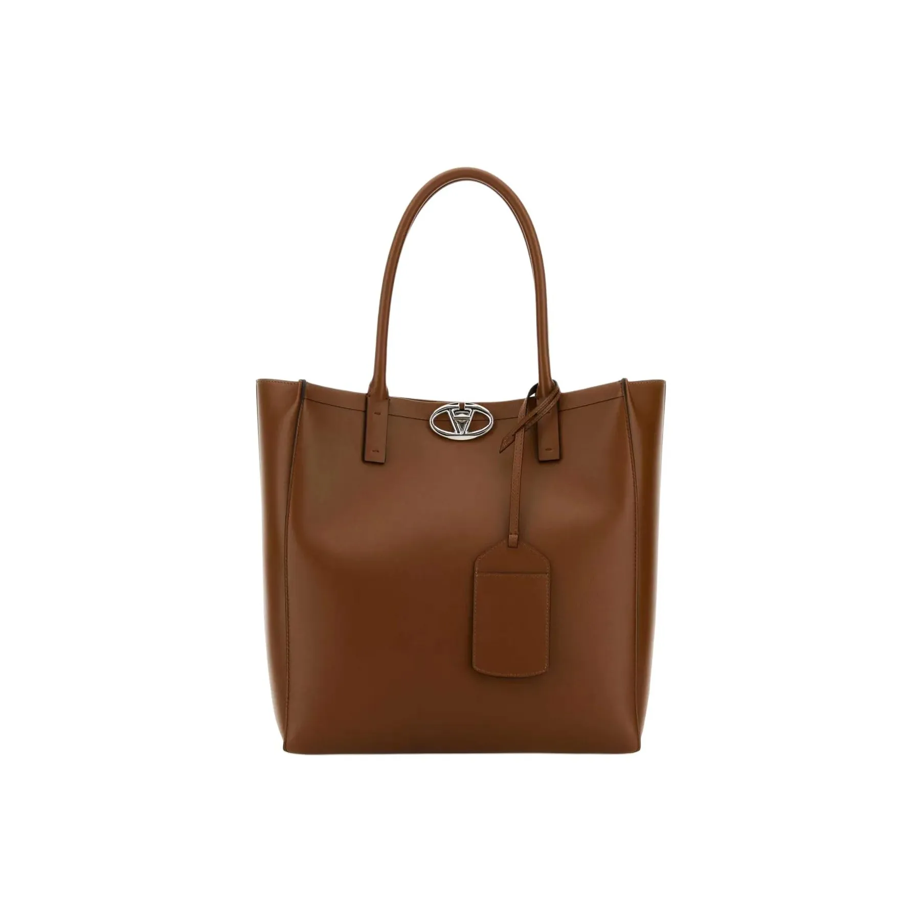 Valentino GARAVANI Calfskin Tote Bag, Shopping Bag, Handbag Tubas Women's Brown