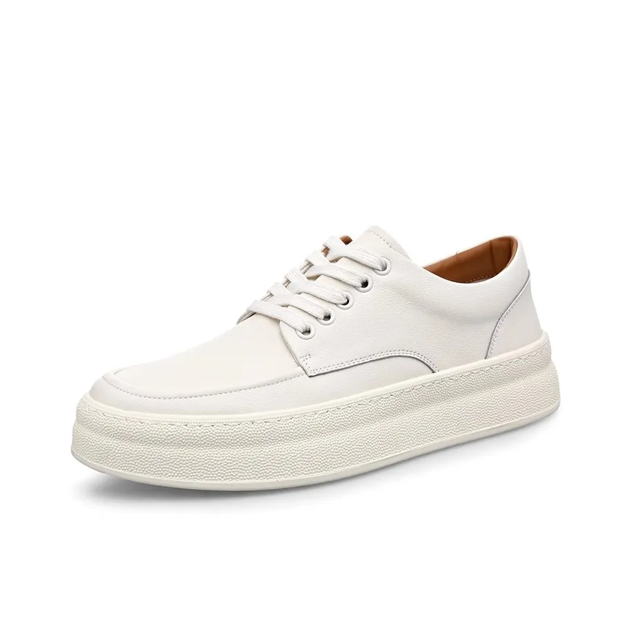 SENJIALUO Противоскользящие Устойчивые к износу Легкие Дышащие Низкие Кроссовки для скейтбординга Мужские Белые