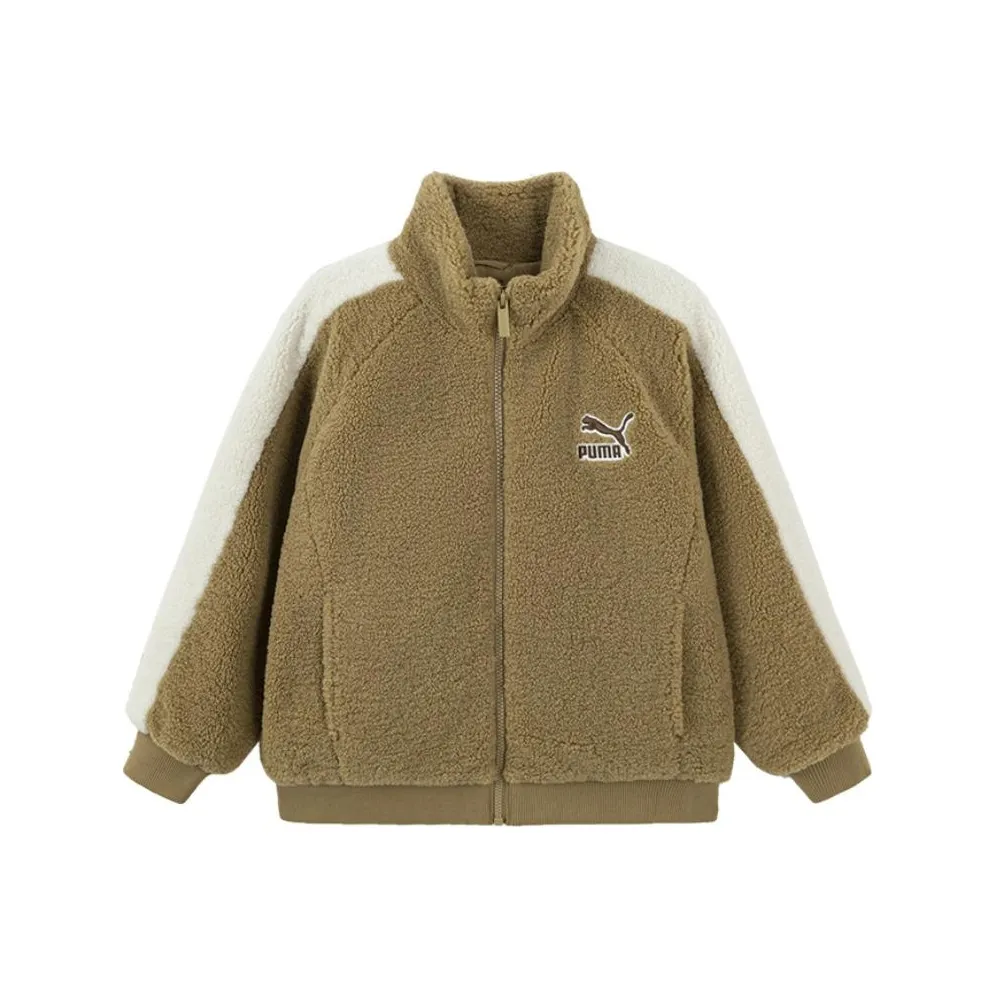 PUMA Детский топ T7Sportstyle Collection с подкладкой из шерпа флис песочно-хаки детский