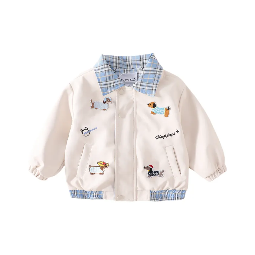 Mami Macca кожаная куртка белый абрикос для детей от 3 до 7 лет