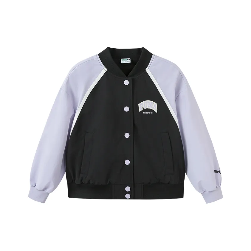 PUMA Бейсбольная куртка Sportstyle Series WISESHIELD Баскетбол Фиолетово-черный Тон Дети Возраст 3-7 лет