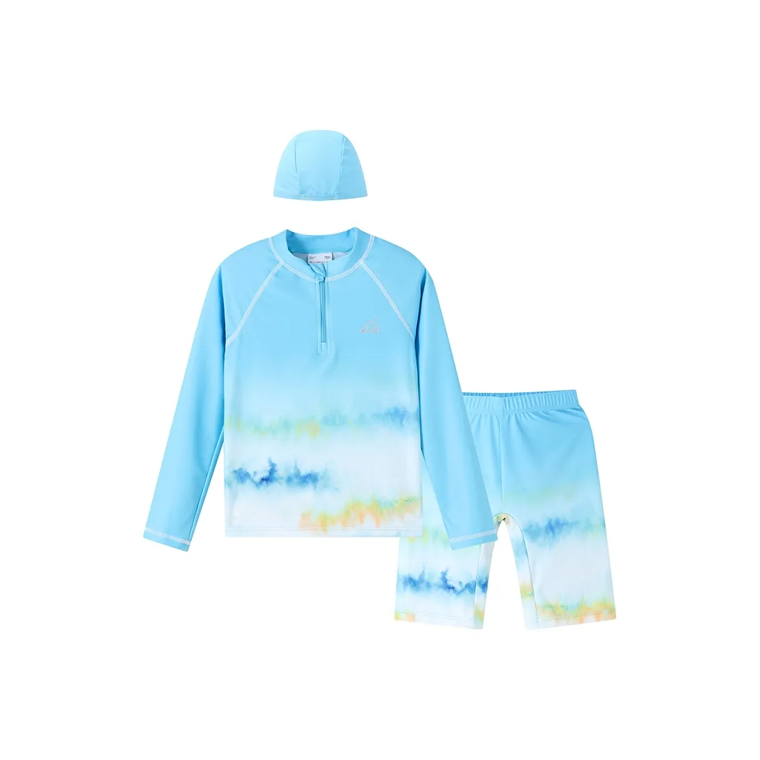 Annil Детский купальник SS25 комплект из 3 штук синий с голубым цветком для подростков