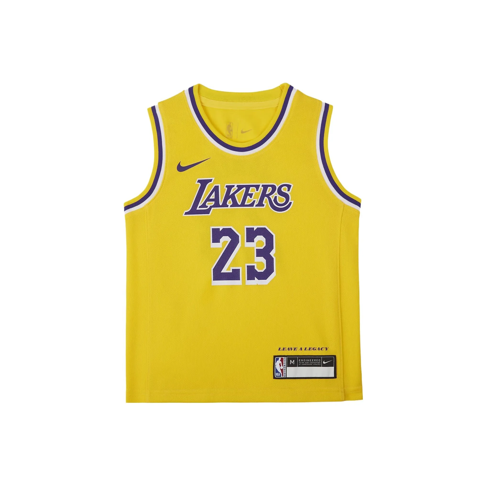 Nike Майка LeBron James Icon Edition 2023 24 Los Angeles Lakers Amarillo Yellow Детская