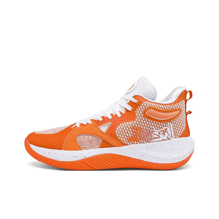 Айверсон Shock Absorbers Противоскользящие Устойчивые к износу Низкий Топ Баскетбольные Кроссовки Унисекс Ярко-оранжевый Красный Белый