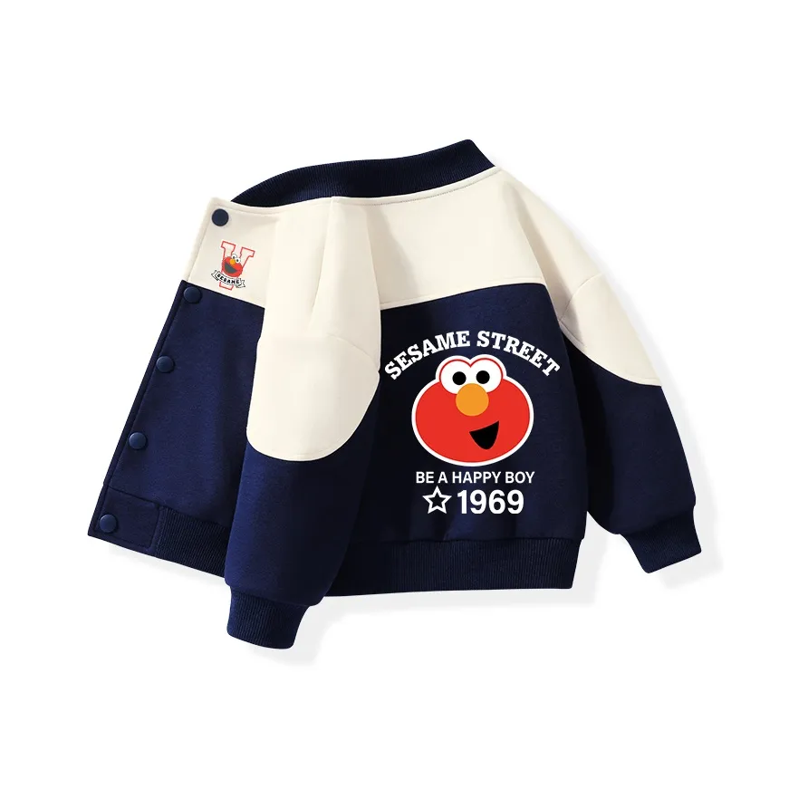 Улица Сезам Бейсбольная куртка Очаровательный Элмо Королевский синий Для детей 3-7 лет