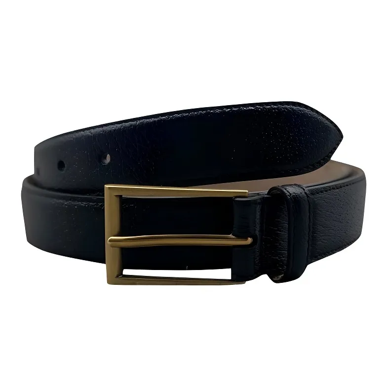 GUCCI Зернистая кожа личи застежка-булавка ремни из коровьей кожи унисекс черный