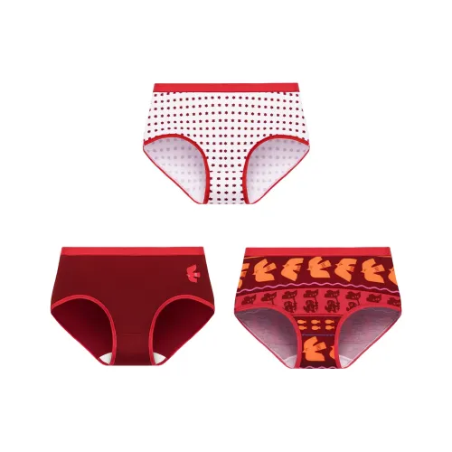 Ubras Comfortable Underwear Series Velvet Красный + Полный принт + Звездный принт Детские трусы для дошкольников