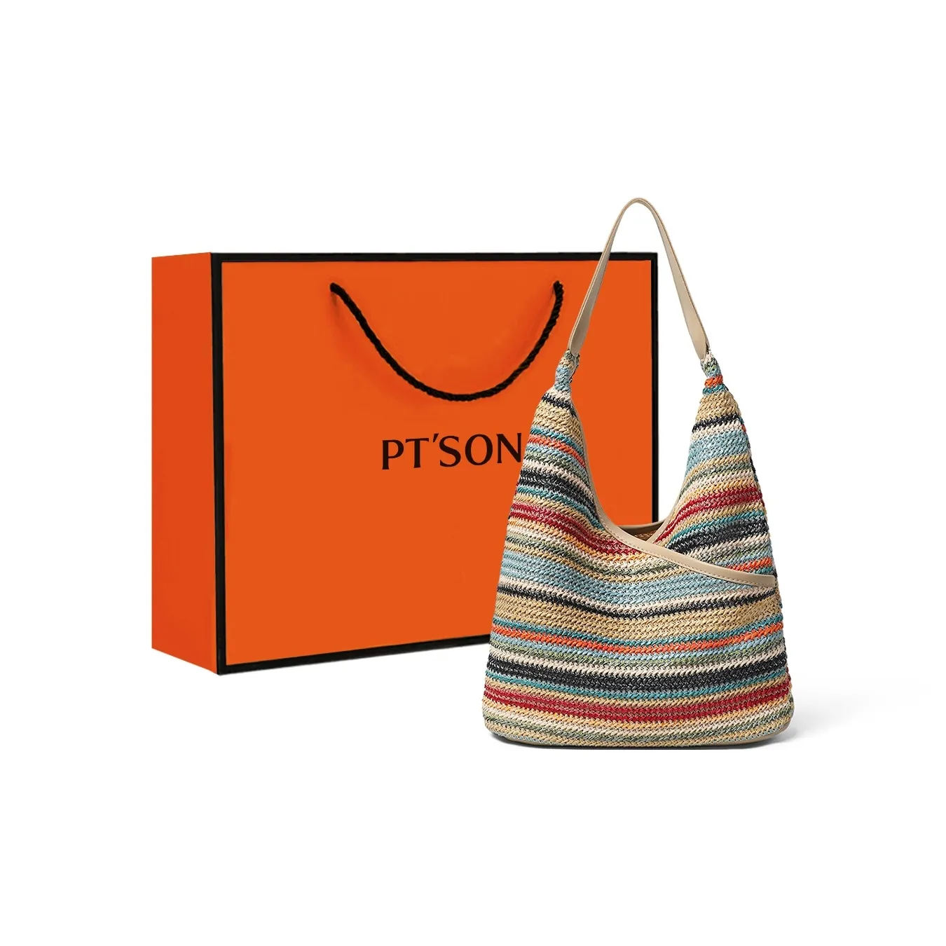 PT'SON Synthetic Leather Shoulder Bag Women's Multicolor