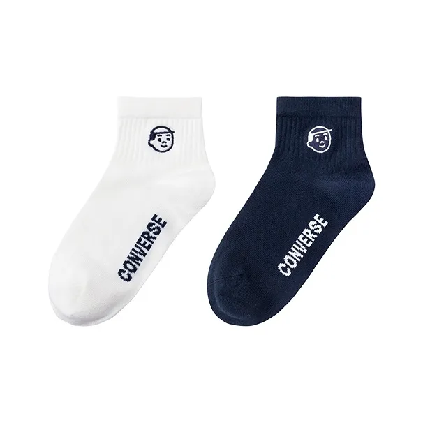 Конверс x Noritake Носки 2 упаковки Классический стиль Белый 2 упаковки Подростки