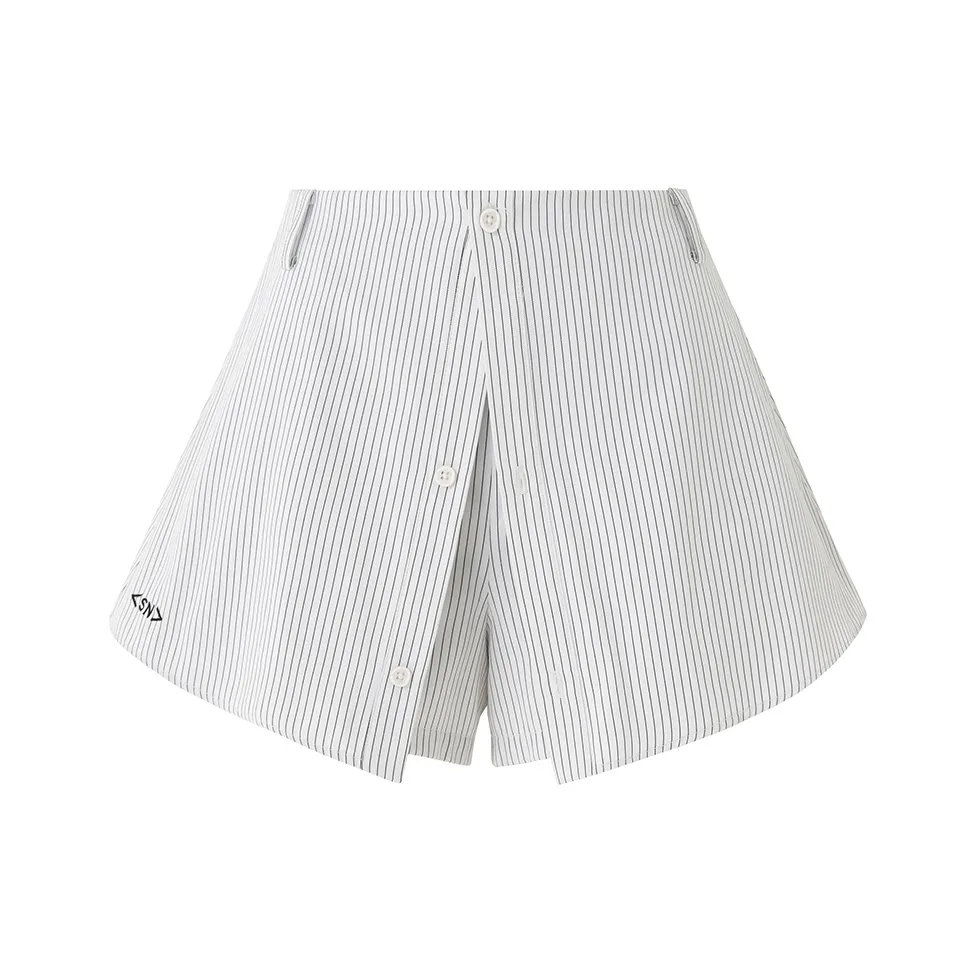 SOON FLOWER Повседневные шорты Женские Черно-белые полосы