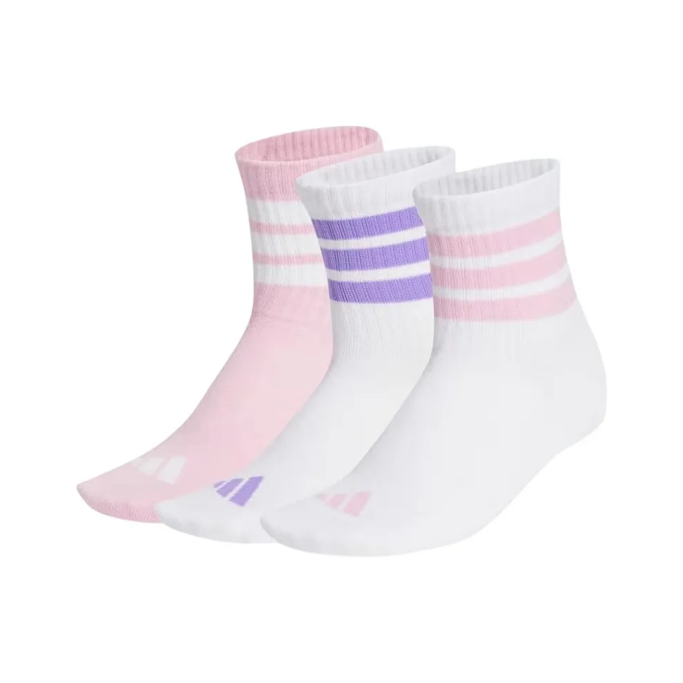 Adidas 3 шт Белый/Белый/Pure Розовый Kids Носки