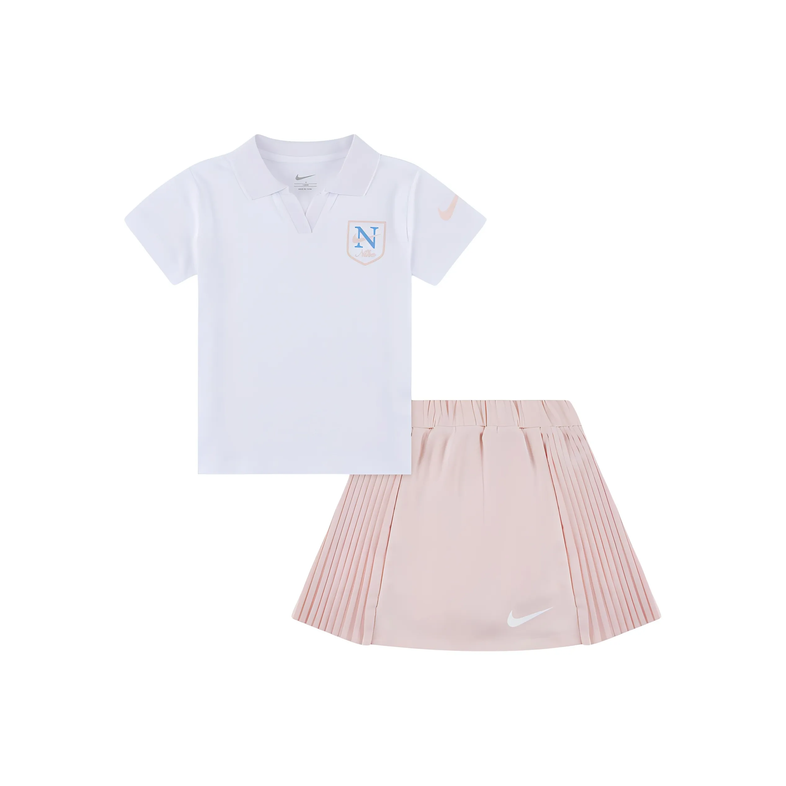 Детский комплект Nike с юбкой Swoosh Echo розовый для детей 3-7 лет