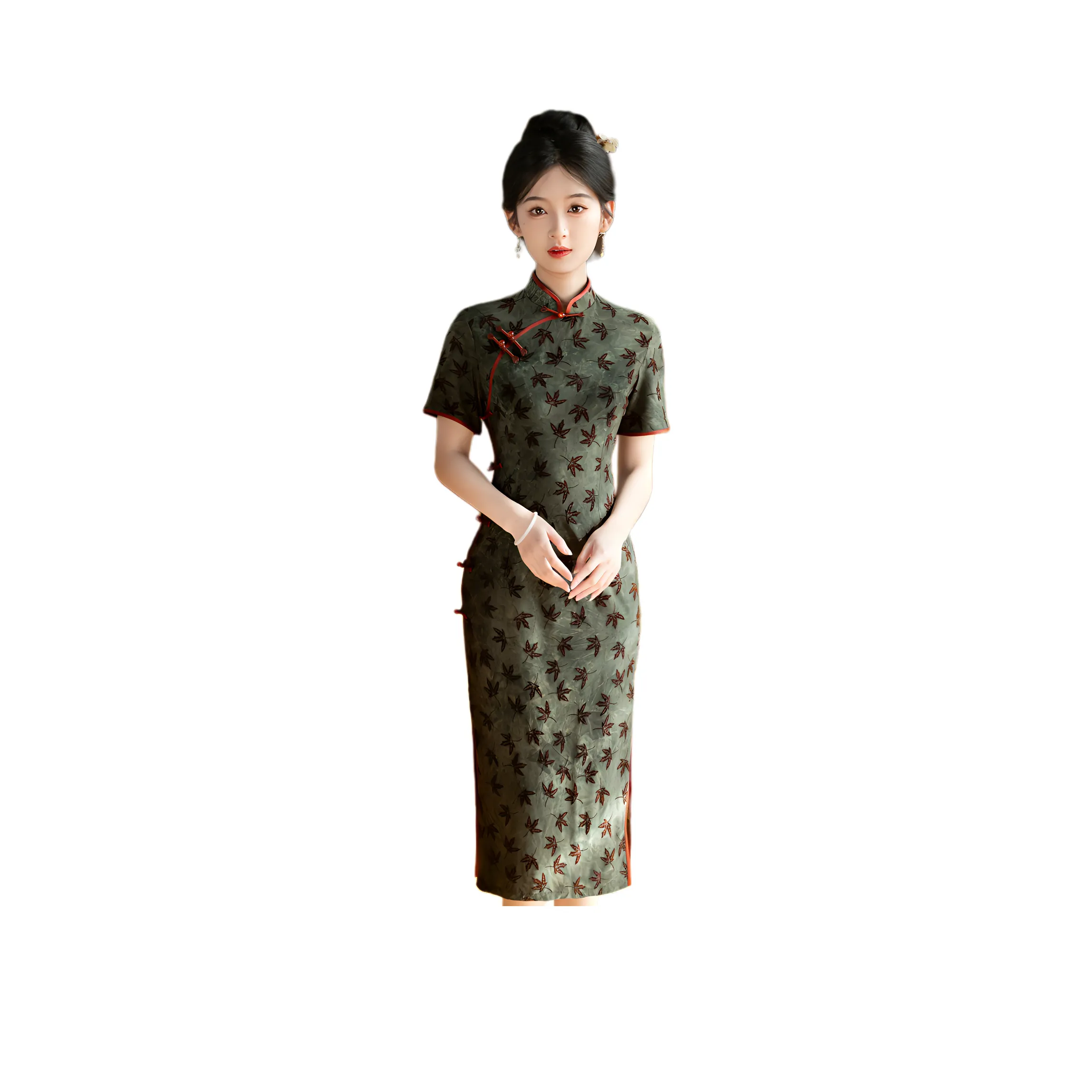 MJ Весна и Лето Чхонсам Женские