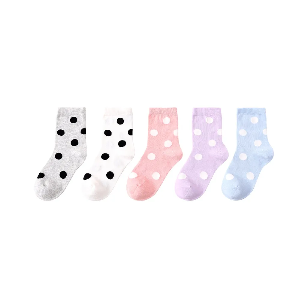 JIUSUIBAN Носки 5 пар в горошек для малышей
