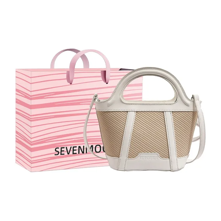 SEVENMOONS PU Crossbody One Shoulder Handbag Women's White/Black/Yellow/Brown