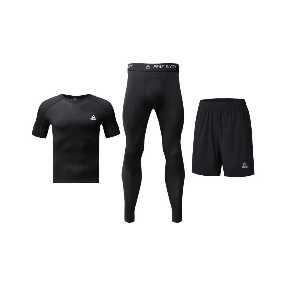 PEAK Бег Одежда Sets Унисекс Набор из 3 шт Черный