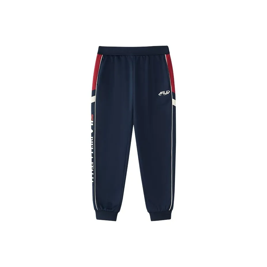 FILA KIDS Умеренный Детские тренировочные брюки Осень и зима Ночной Пилот Синий