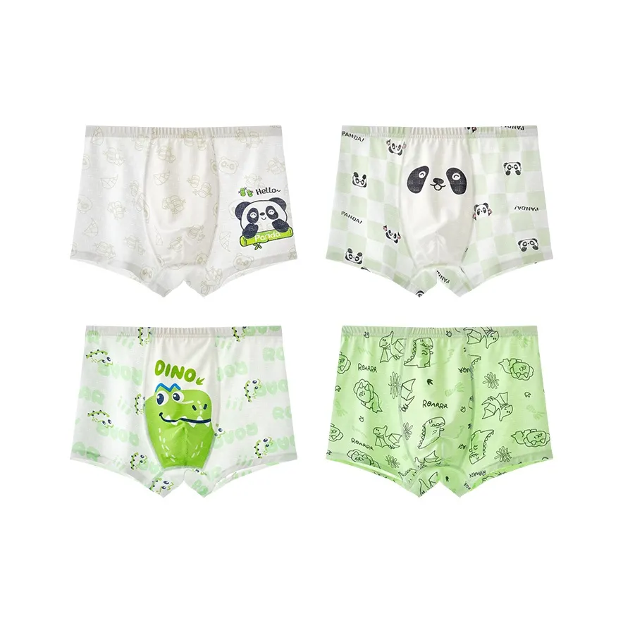 MIIOW 4 шт [Белый + Белый + Белый + Зеленый] Kids Трусы