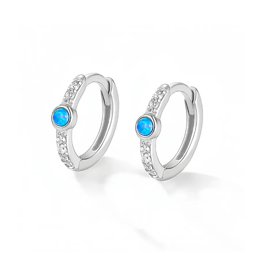 ZWU S925 Sterling Silver Needle Versatile Minimalist Style Earrings Accessories Hoop Earrings Unisex