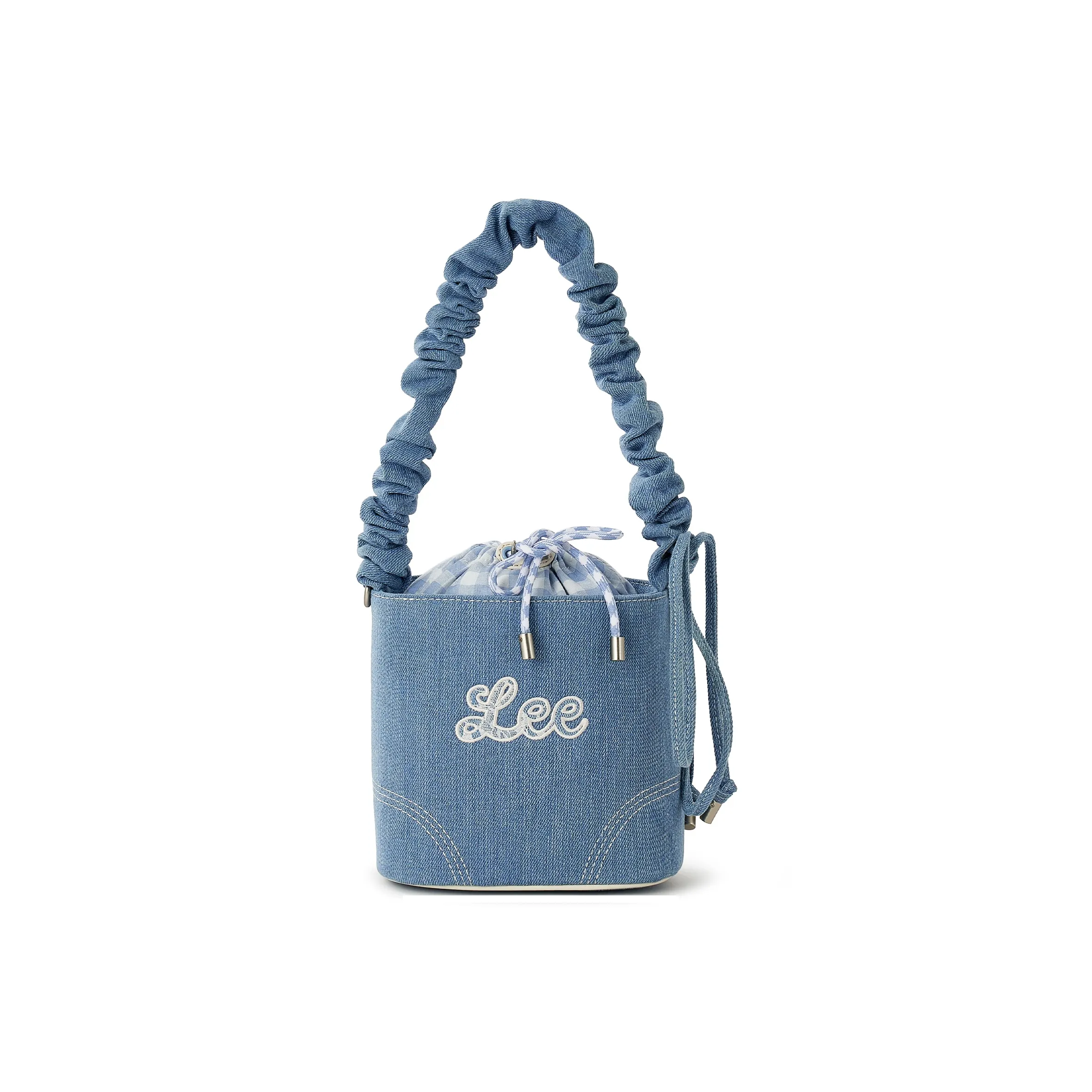 Сумка Lee Co-branded Model Ткань Ведро Сумка Сумка через плечо Сумка через плечо Стандартная Женская Синяя