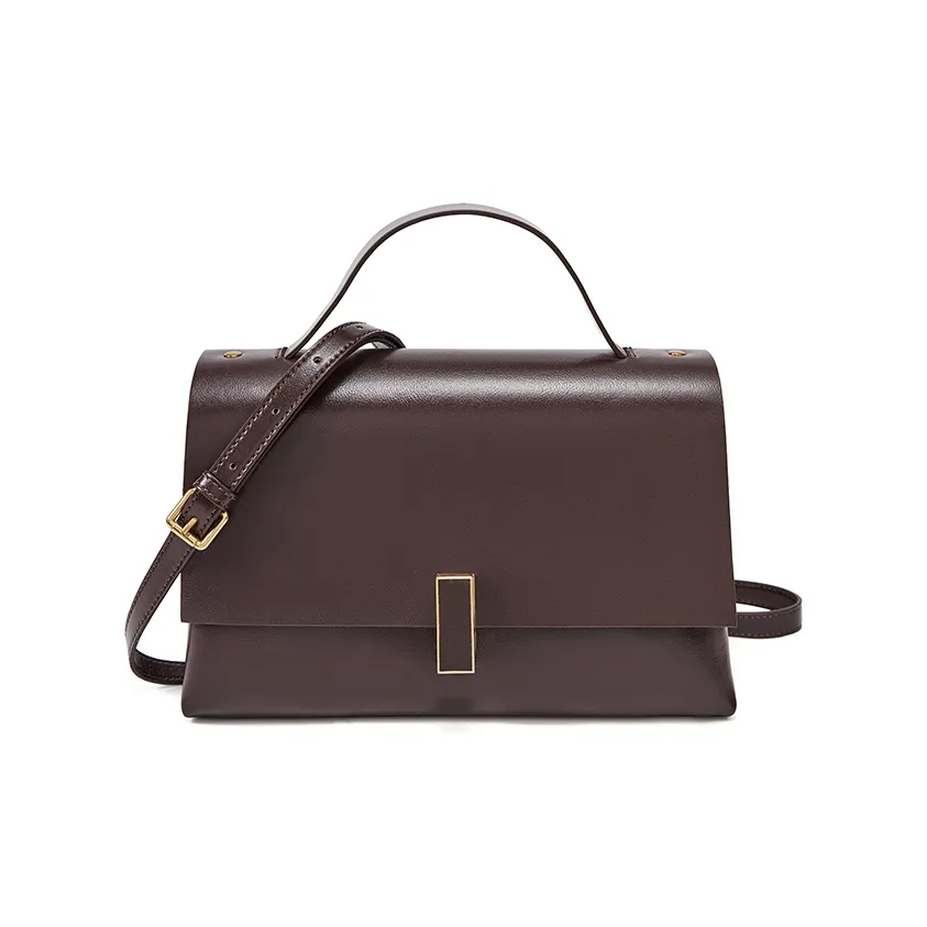 RED DRAGONFLY Cow Leather With Synthetic Leather Shoulder Bag, Crossbody Bag, Handbag Women's Mocha/Coffee