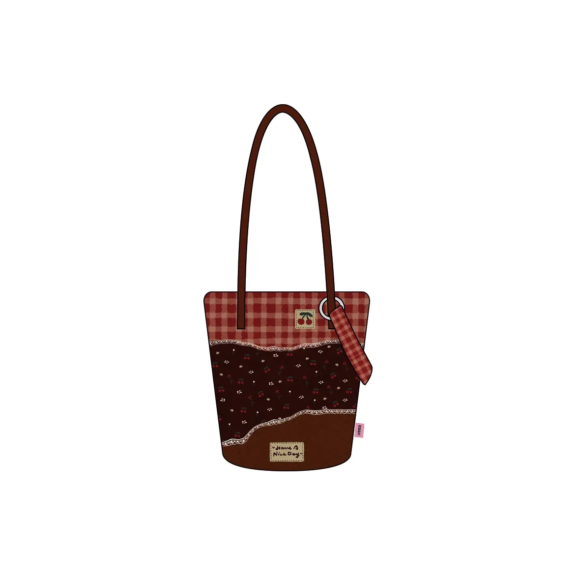 Perfect Styles Diagonal Corn Short Plush Shoulder Bag Regular Women's Red/Brown