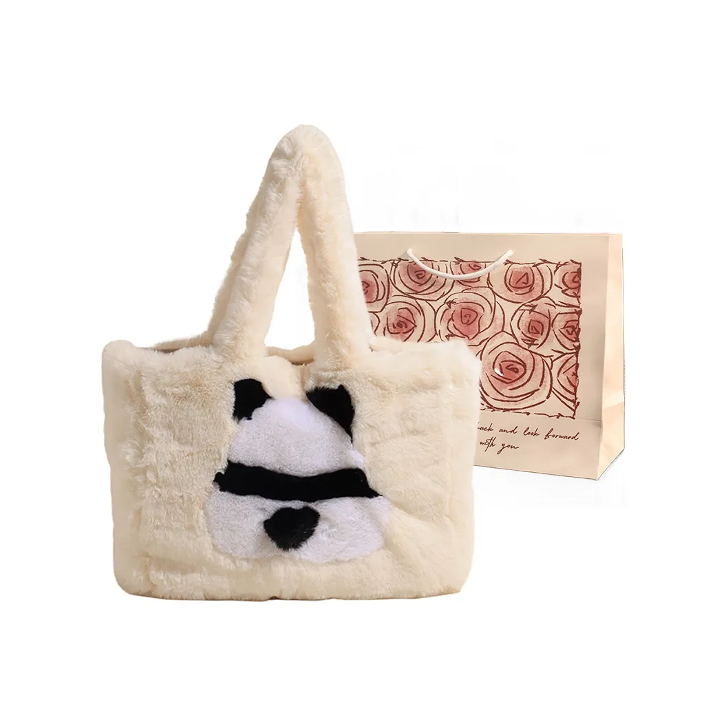 VERADONNA Искусственный мех Тоут Сумка Сумка для покупок Сумка Сумка через плечо Большая для детей от 3 до 7 лет Многоцветная