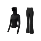 블랙 슬림 핏 자외선 차단 옷 + 블랙 부츠컷 팬츠 (기본 모델)