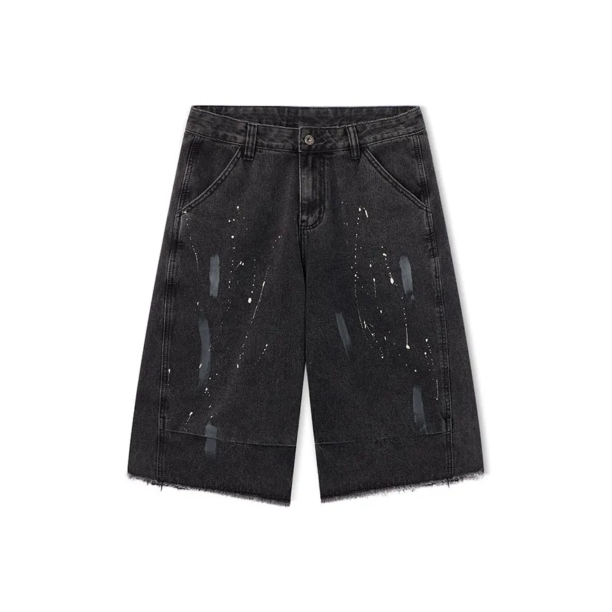 UKTK Черный Серый Цвет Мужские Джинсовые Шорты