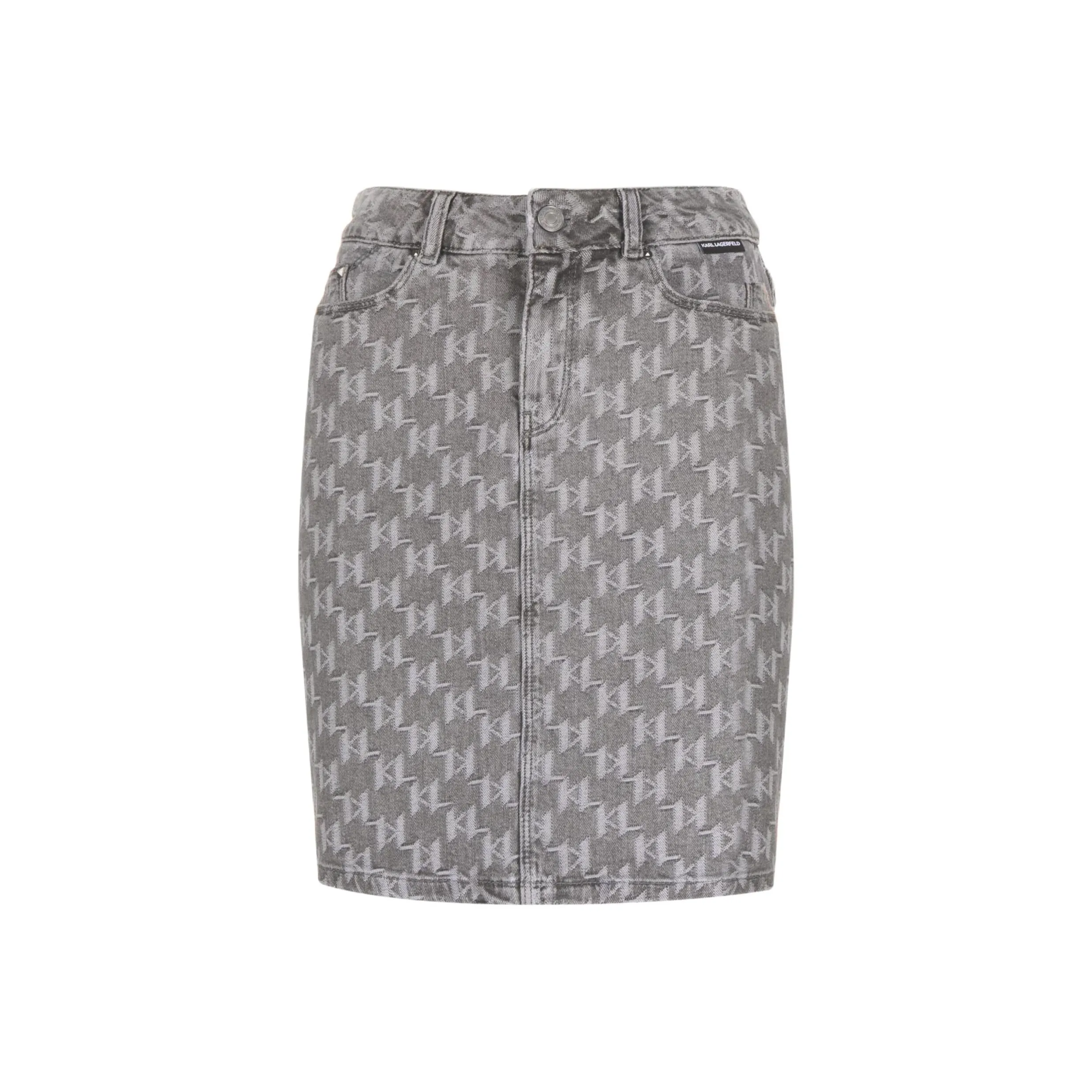 Karl Lagerfeld Джинсовые короткие юбки Женские Серый