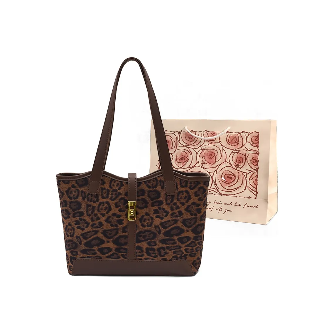 VERADONNA Замша Тоут Сумка Сумка для покупок Сумка на плечо Женская Коричневый Кофейный Черный