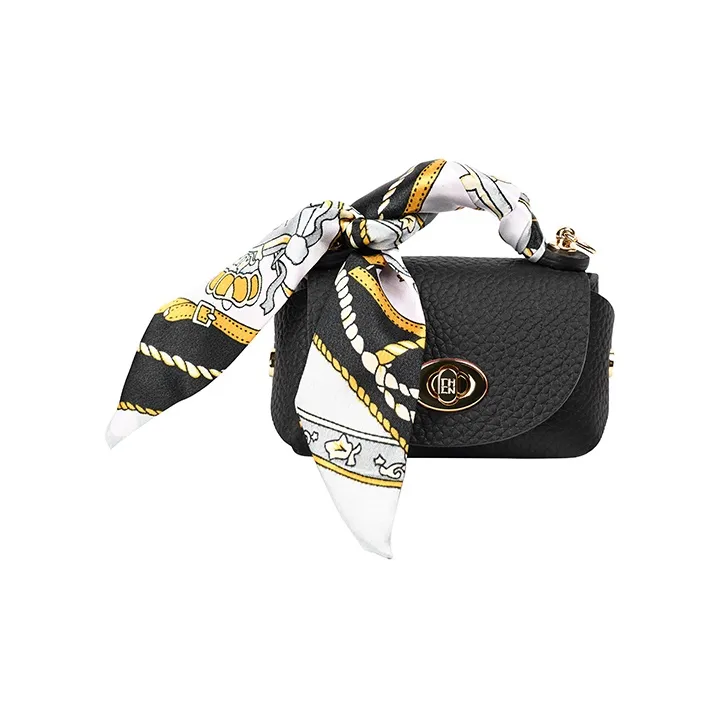 THCN Натуральная кожа текстура галька кожа через плечо сумка мини женский черный