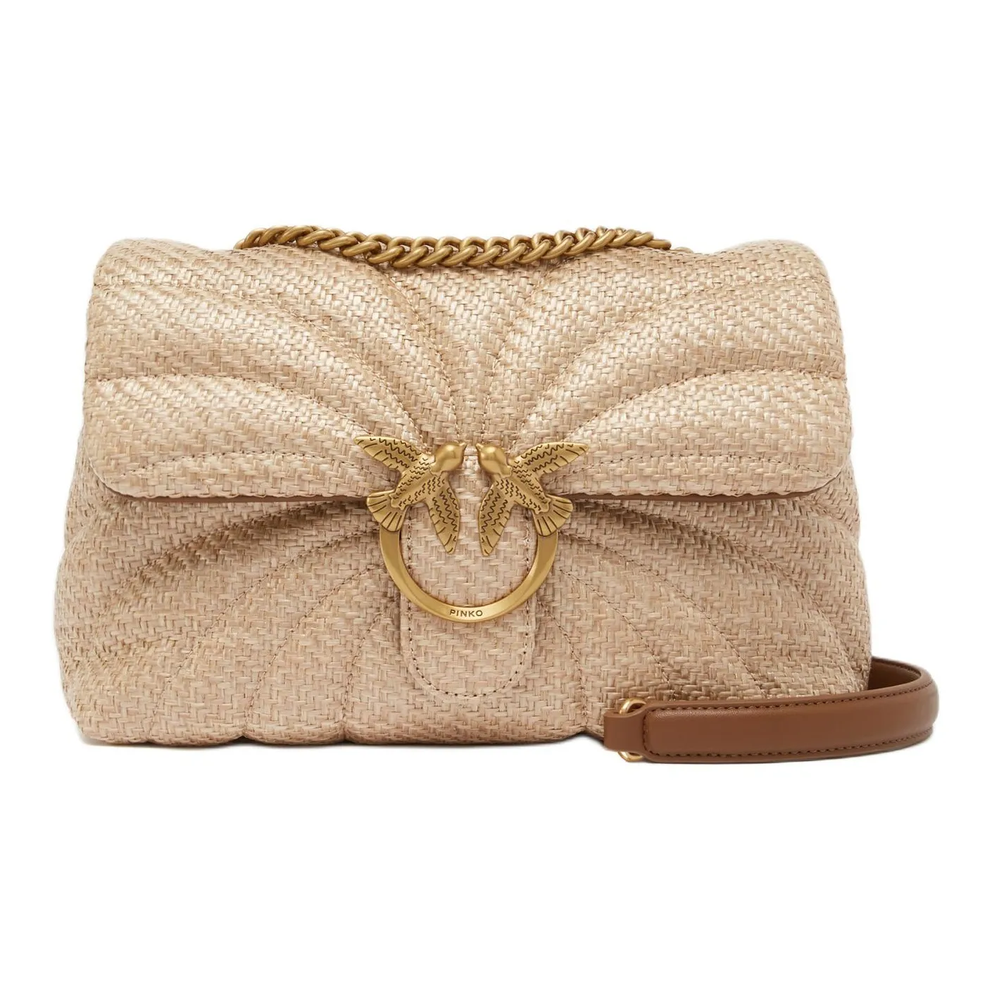 PINKO Love Bag Puff Полипропиленовое волокно Сумка через плечо Женская Бежевая