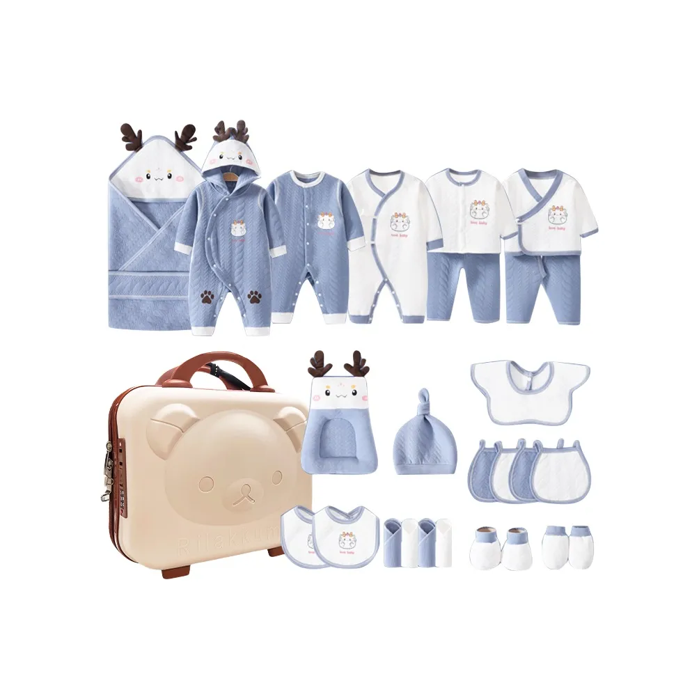 Dis Rabbit Детская одежда Комплект для малыша Подарочная коробка для малыша Синий Для новорожденных и малышей