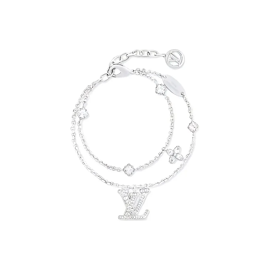 LOUIS VUITTON Metal, Faux Crystal Bracelets Women's Silver