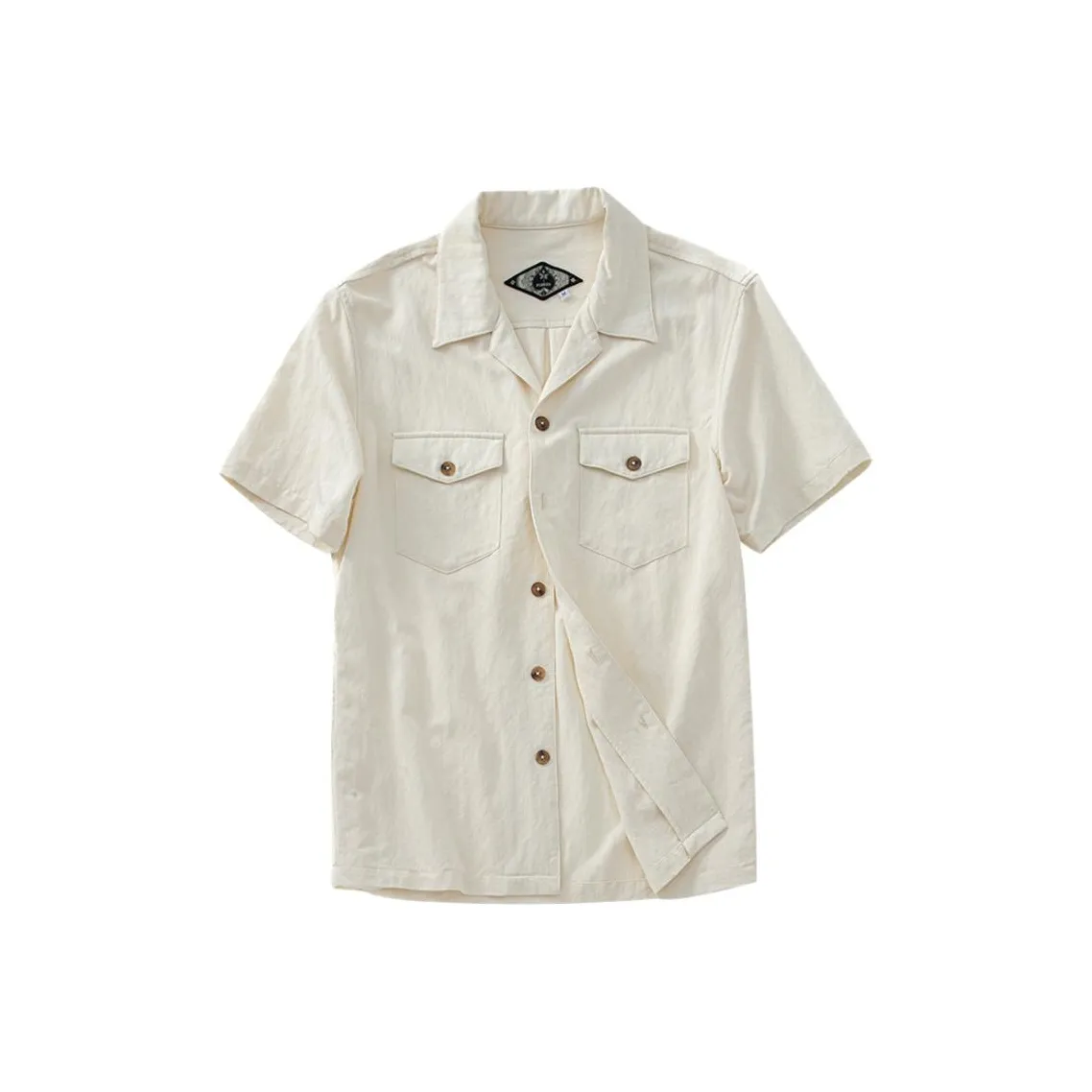 SOARIN YUPPIE Короткий рукав рубашка DUAL карман повседневный drapier минималистский стиль унисекс мужская рубашка