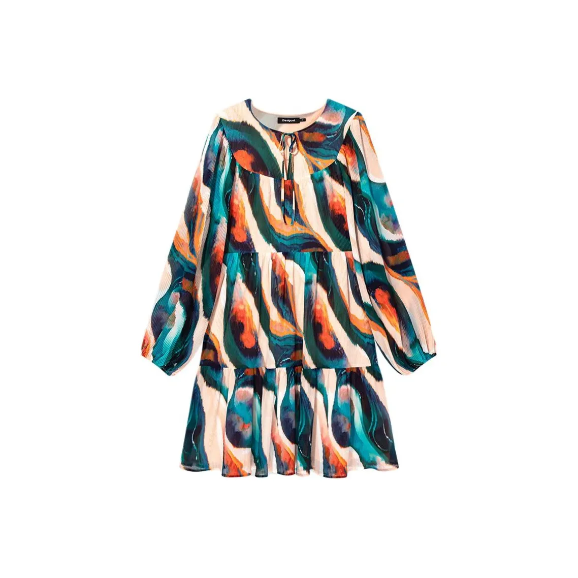 Desigual Длинное платье с длинными рукавами женское