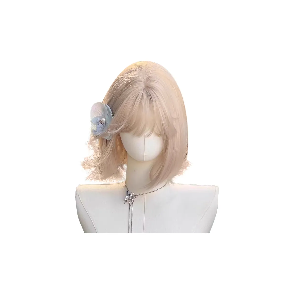 GLUNA Горячая девушка Белый золотой Женская парик One Cut