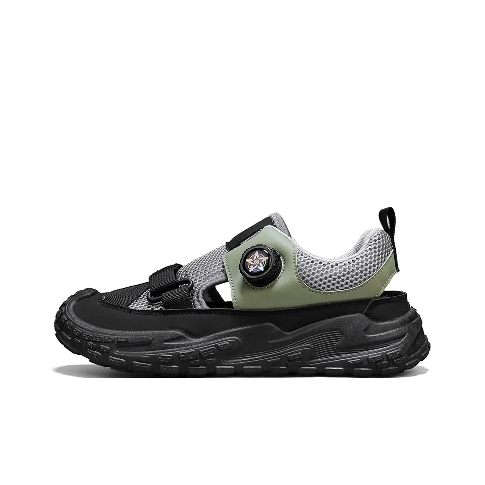 TELENT Odor Resistant Quick Dry Lightweight River Trekking Shoes Men's Black Gray Green
