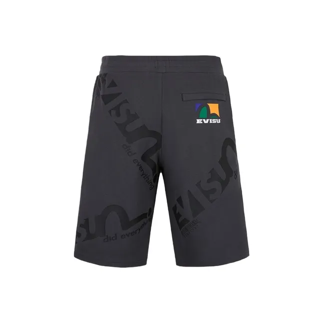 EVISU Короткие Спортивные Штаны Мужские Угольный Серый