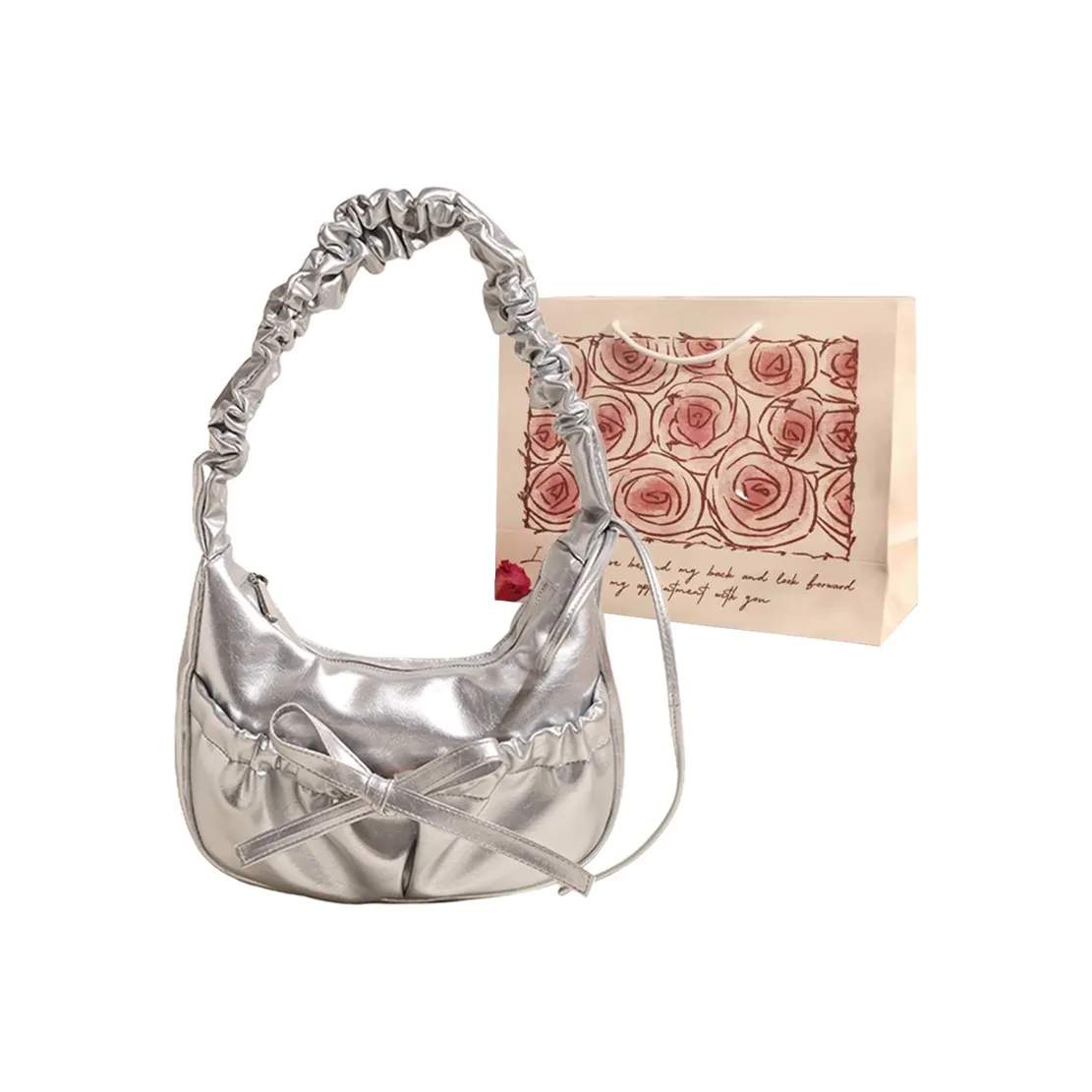 VERADONNA ПУ (полиуретан) Сумка через плечо Женская Серебряная Белая Черная Красная