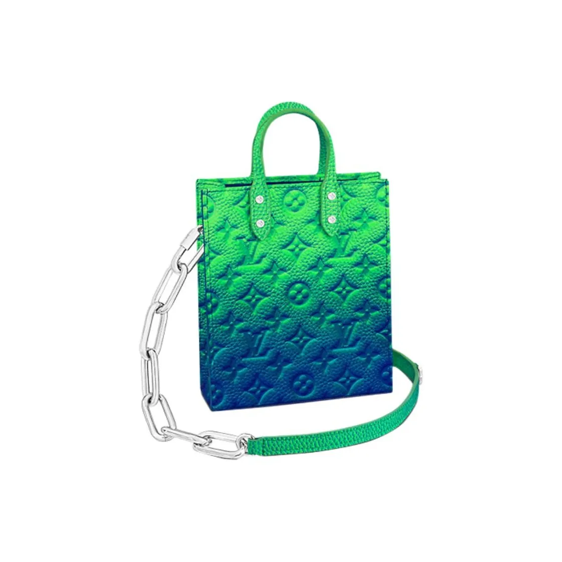 LOUIS VUITTON Sac Plat Xs Taurillon Illusion Blue/Green