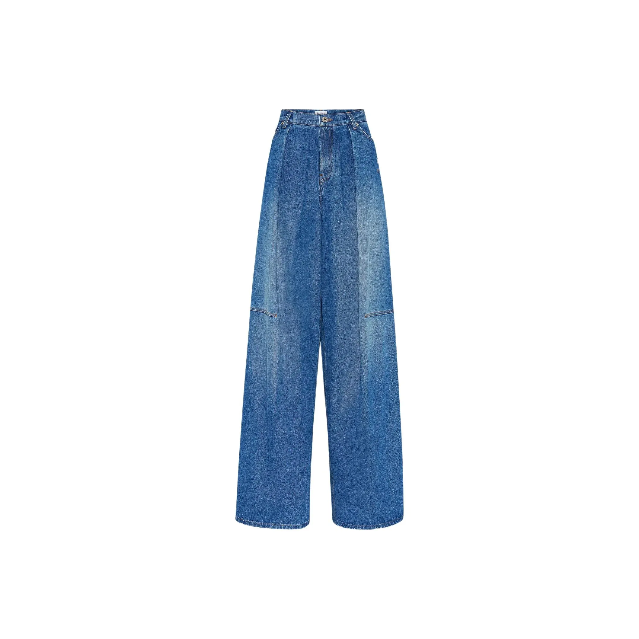 Jean Paul Gaultier Pleat Detail Wide Leg Denim Pants