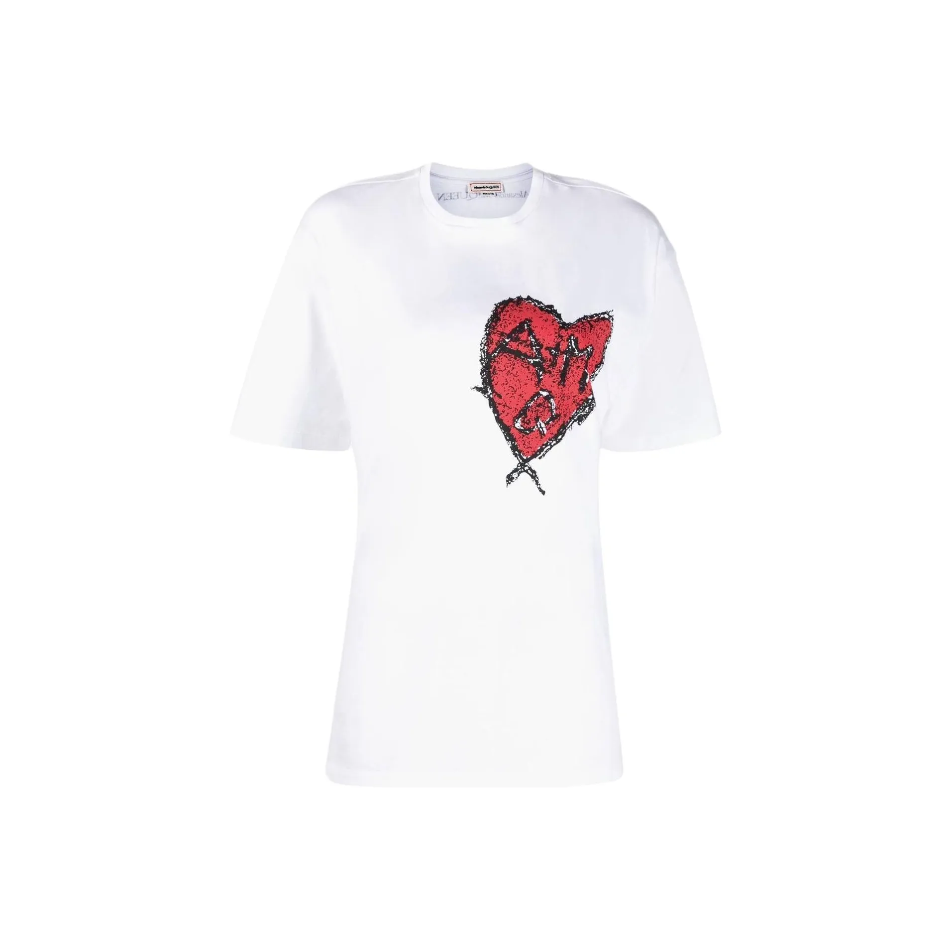 Alexander McQueen Drop Shoulder Sleeve T Shirt Women's White