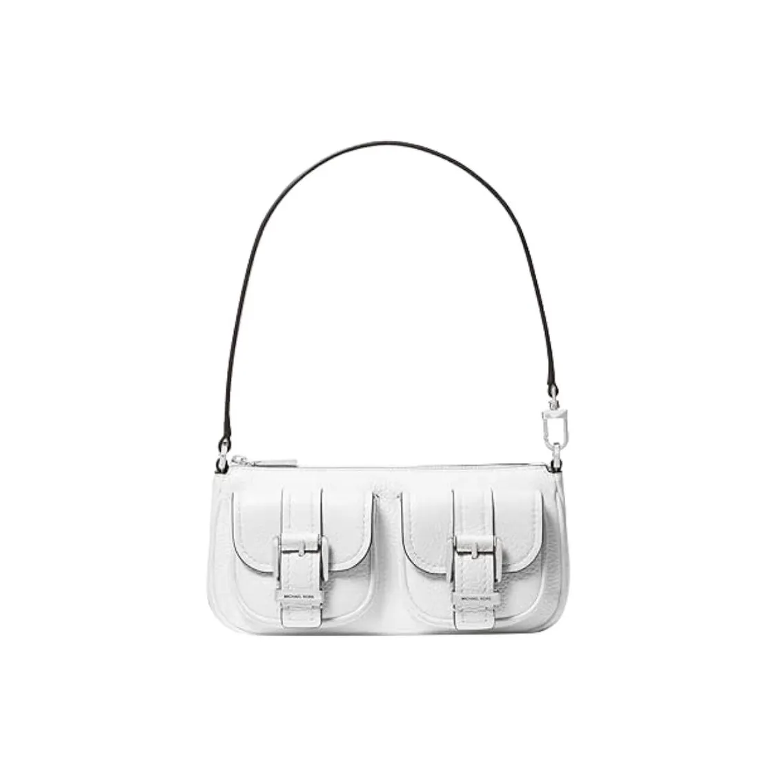 MICHAEL KORS Litchi Grain Leather Shoulder Bag Women's Pure White
