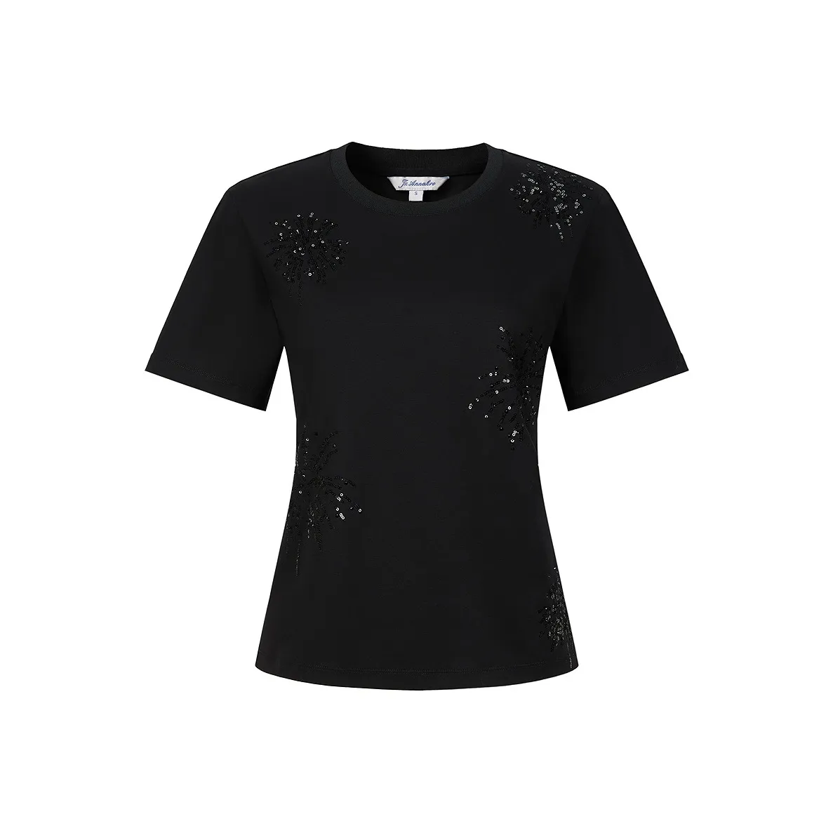 JZ. ANNAKRO Простая черная женская футболка