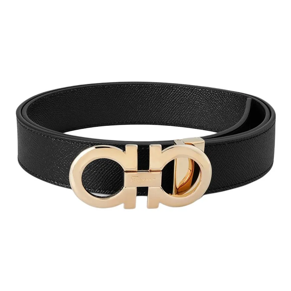 FERRAGAMO Reversible And Adjustable Gancini Belt Black